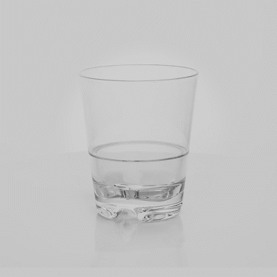 Bev Tek 14 oz Polycarbonate Old Fashioned Glass - Stackable - 3 3/4" x 3 3/4" x 4 1/4" - 48 count box