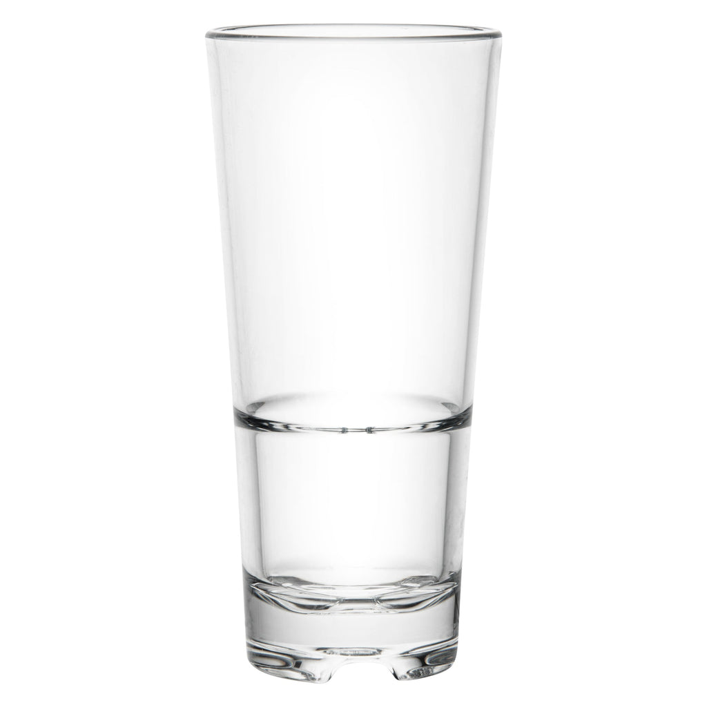 Bev Tek 14 oz Polycarbonate Highball Glass - Stackable - 3" x 3" x 6 1/2" - 48 count box