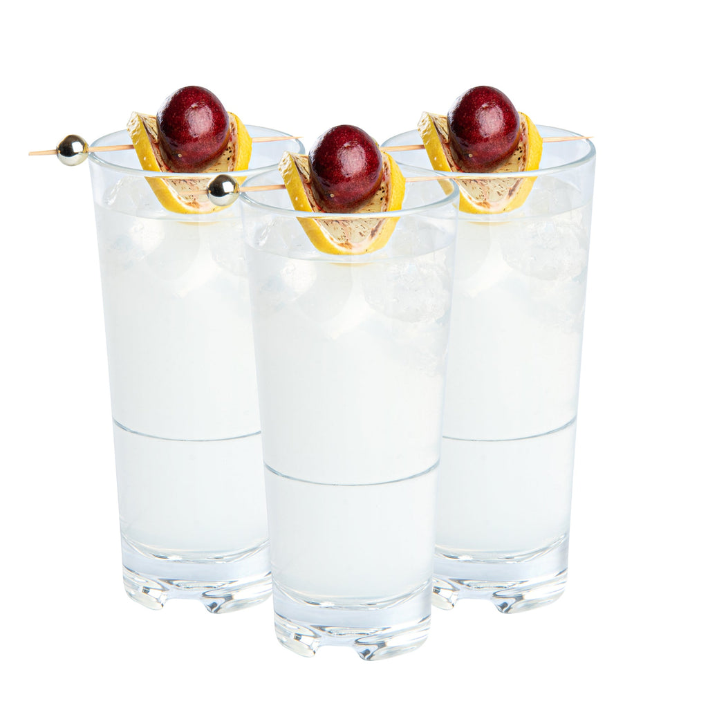 Bev Tek 14 oz Polycarbonate Highball Glass - Stackable - 3" x 3" x 6 1/2" - 6 count box
