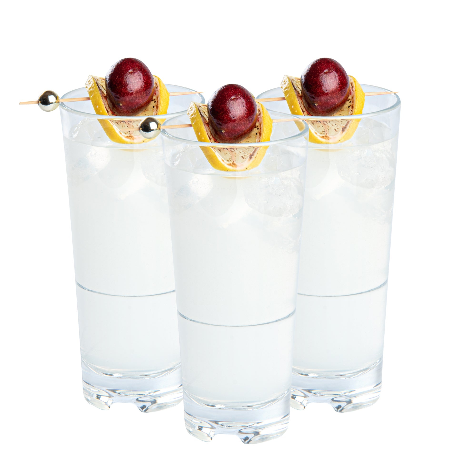 Bev Tek 14 oz Polycarbonate Highball Glass - Stackable - 3" x 3" x 6 1/2" - 6 count box