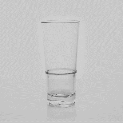 Bev Tek 14 oz Polycarbonate Highball Glass - Stackable - 3" x 3" x 6 1/2" - 6 count box