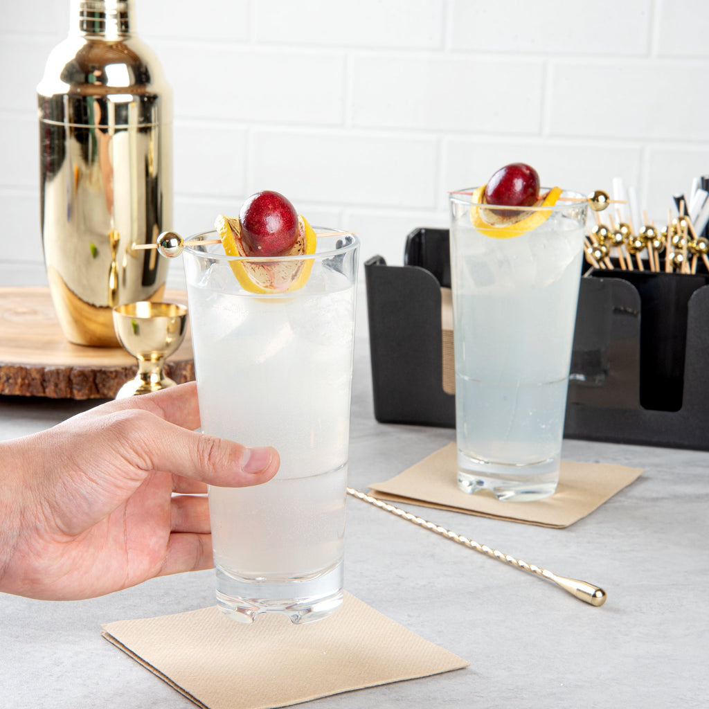 Bev Tek 14 oz Polycarbonate Highball Glass - Stackable - 3" x 3" x 6 1/2" - 6 count box