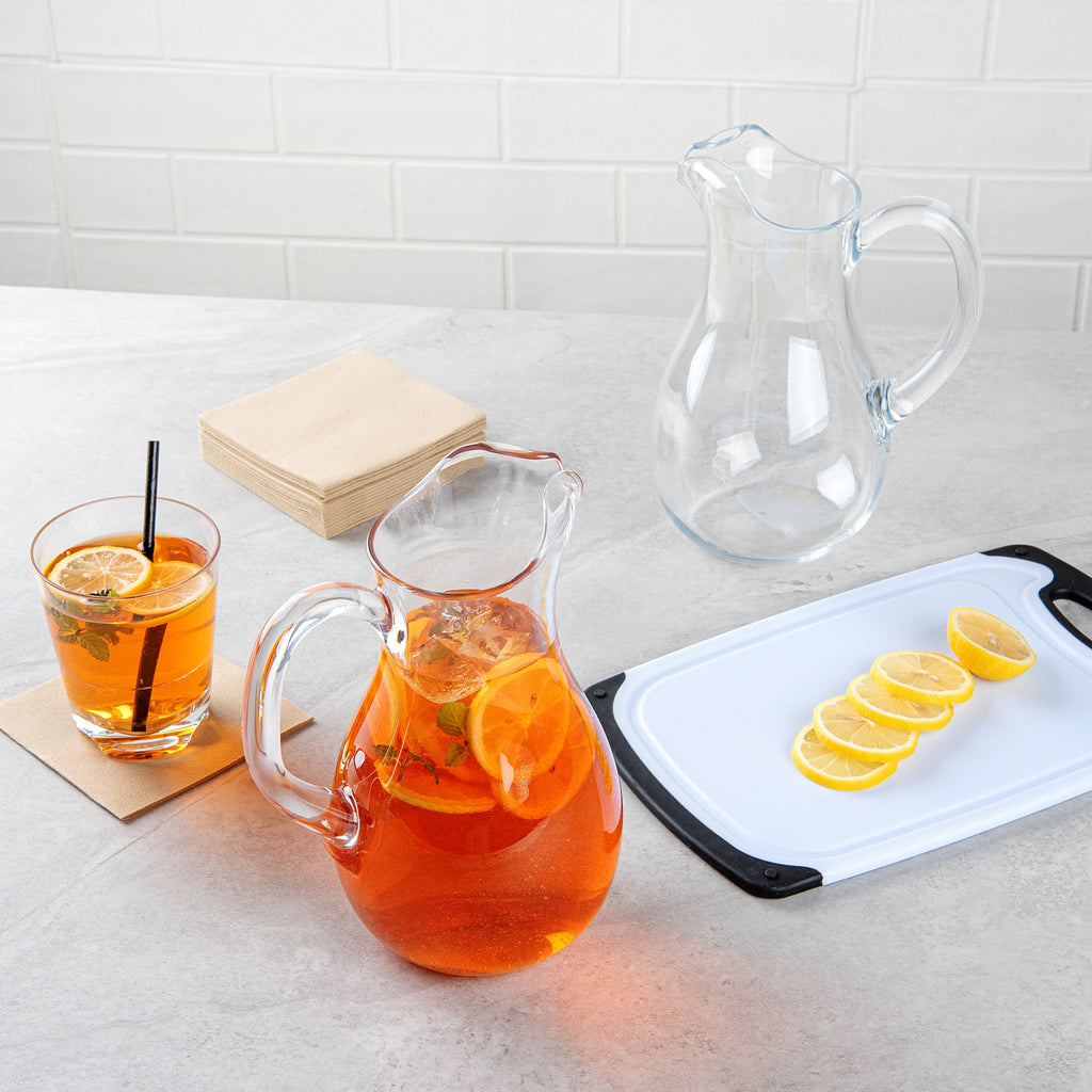 Bev Tek 57 oz Clear Polycarbonate Water Pitcher - 7" x 3 1/2" x 9 1/2" - 6 count box