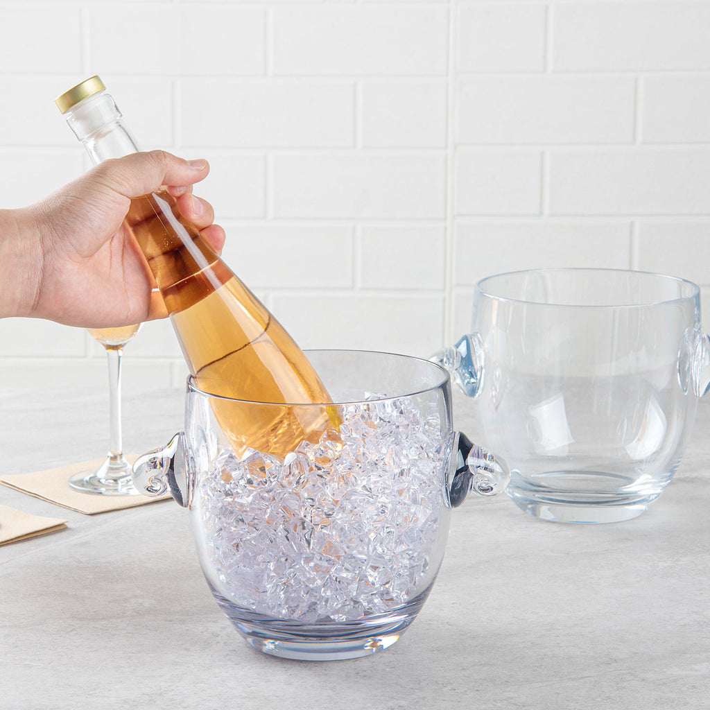 Bar Lux 2.1 qt Clear Plastic Ice / Champagne Bucket - 8 3/4" x 6 1/2" x 6 1/4" - 1 count box