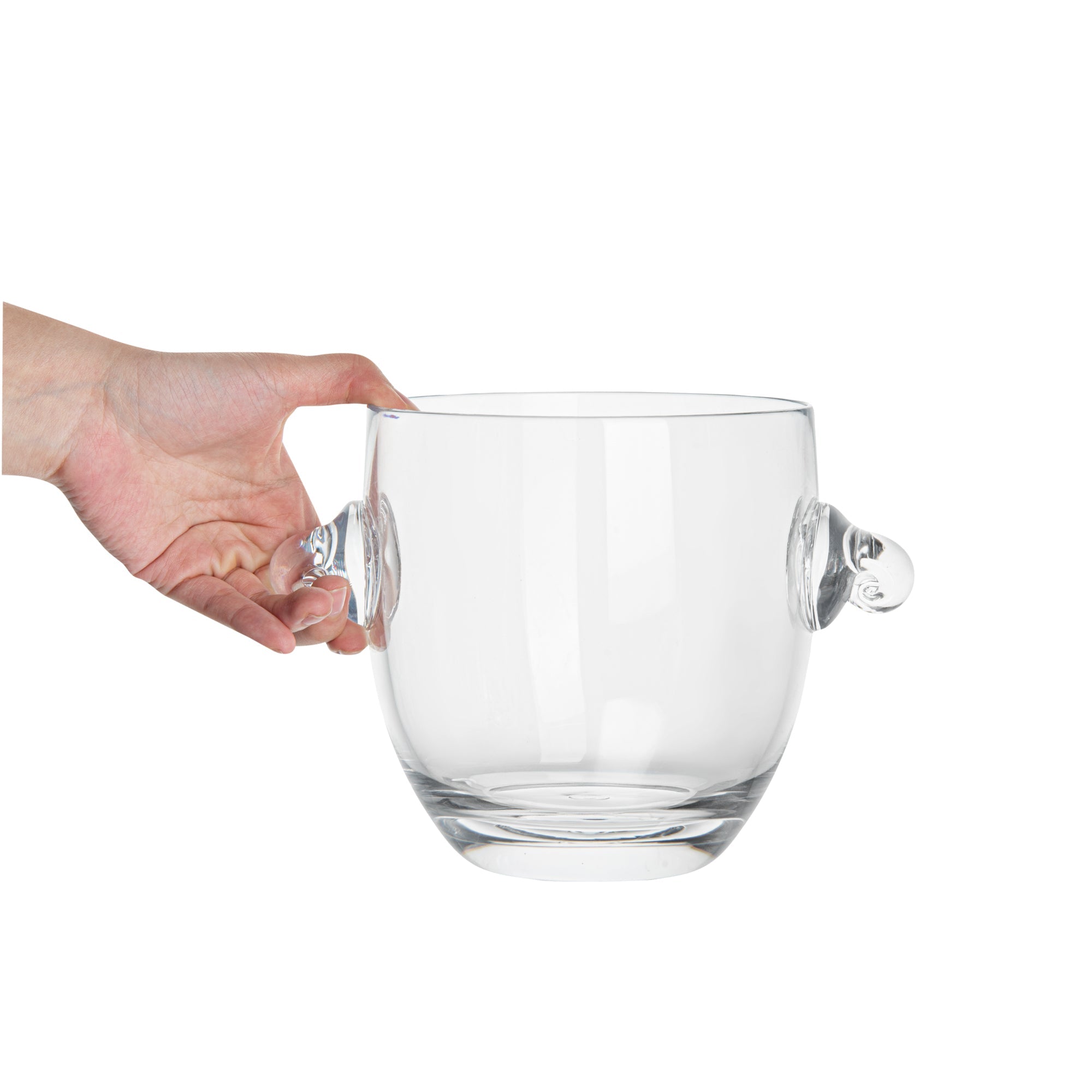 Bar Lux 2.1 qt Clear Plastic Ice / Champagne Bucket - 8 3/4" x 6 1/2" x 6 1/4" - 12 count box