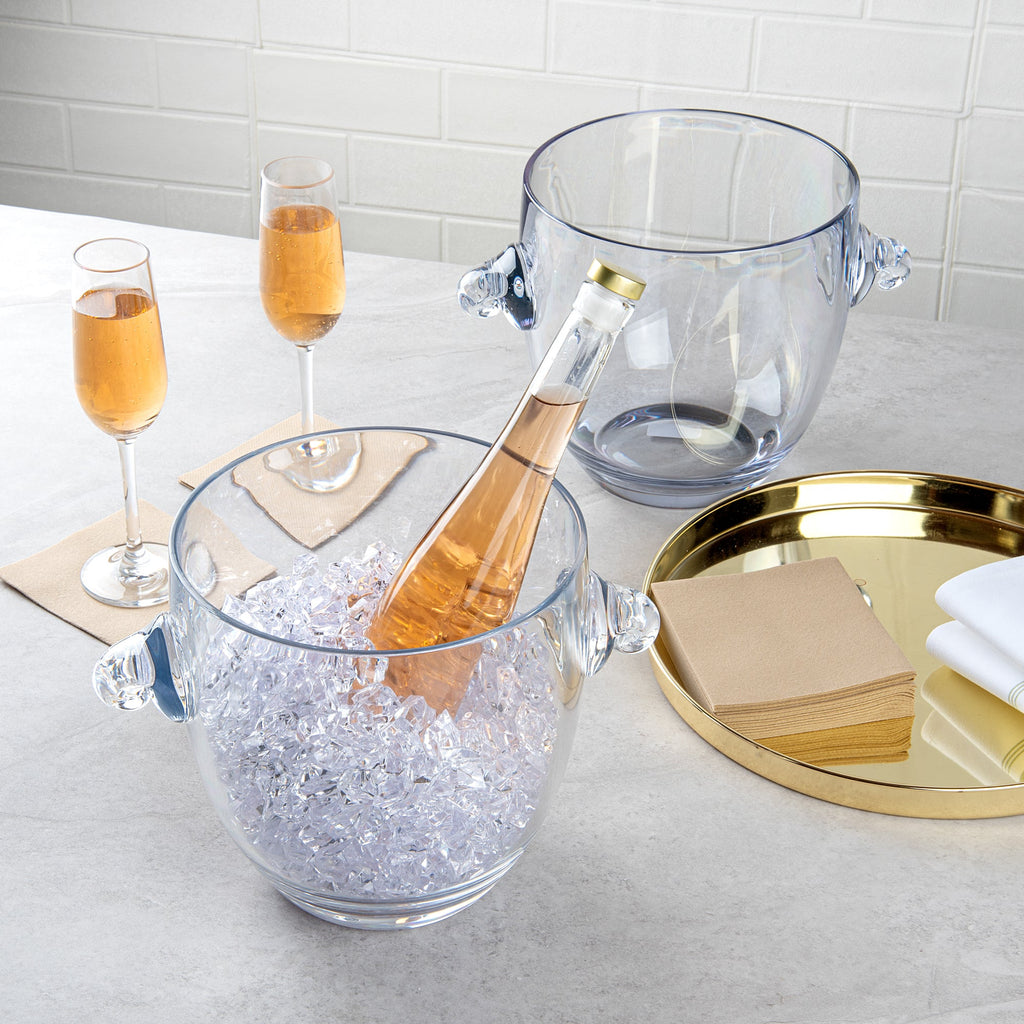Bar Lux 5.3 qt Clear Plastic Ice / Champagne Bucket - 11 3/4" x 8 1/4" x 8 1/4" - 1 count box