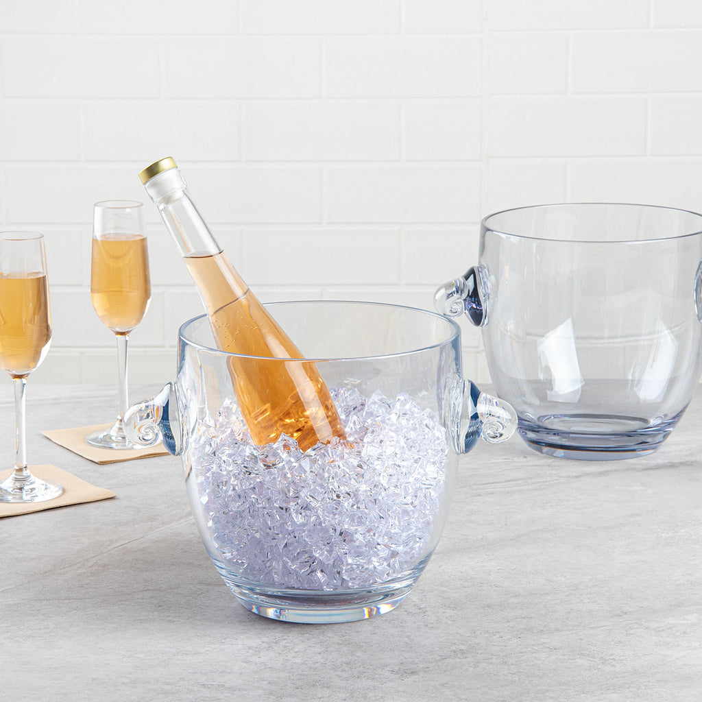 Bar Lux 5.3 qt Clear Plastic Ice / Champagne Bucket - 11 3/4" x 8 1/4" x 8 1/4" - 4 count box
