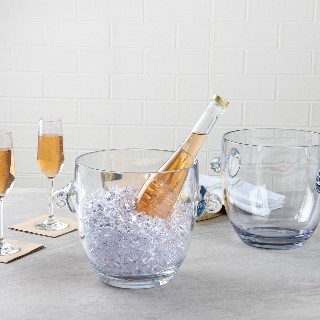 Bar Lux 5.3 qt Clear Plastic Ice / Champagne Bucket - 11 3/4" x 8 1/4" x 8 1/4" - 4 count box