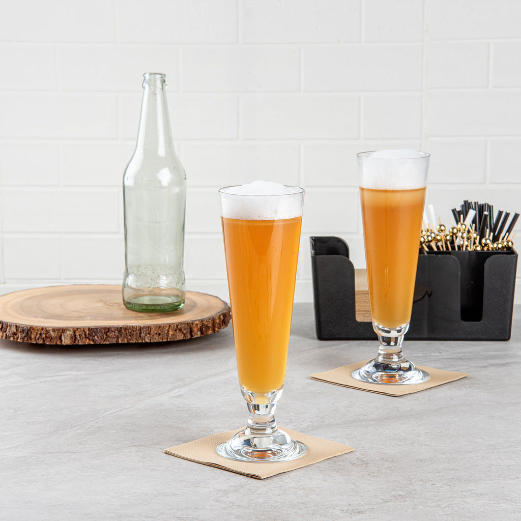 Bev Tek 14 oz Polycarbonate Pilsner Beer Glass - 3 1/4" x 3 1/4" x 9 1/4" - 6 count box