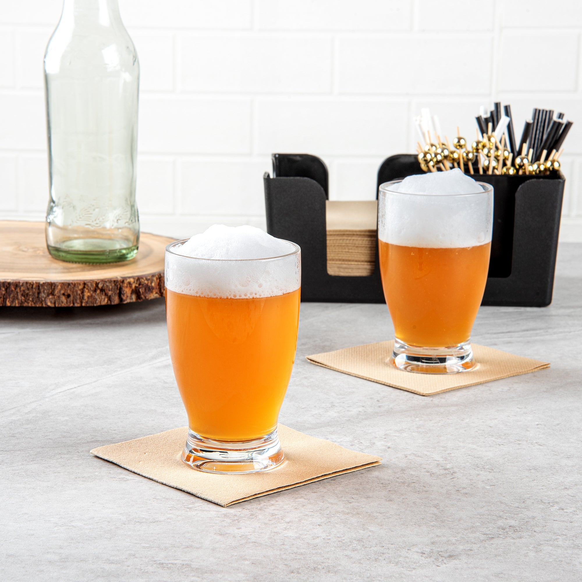 Bev Tek 12 oz Polycarbonate Craft Beer Glass - 3" x 3" x 5" - 6 count box