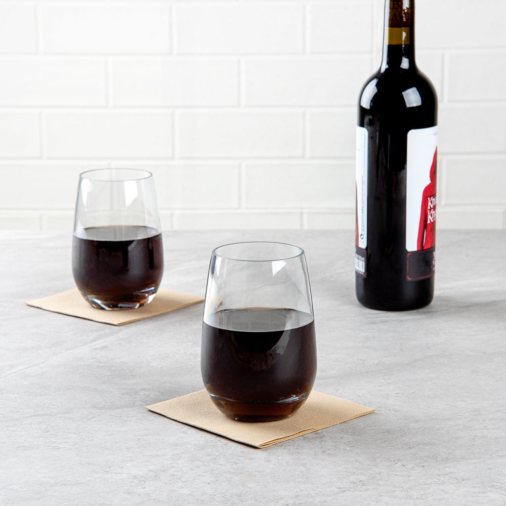 Bev Tek 17 oz Polycarbonate Stemless Wine Glass - 3 1/2" x 3 1/2" x 5" - 6 count box
