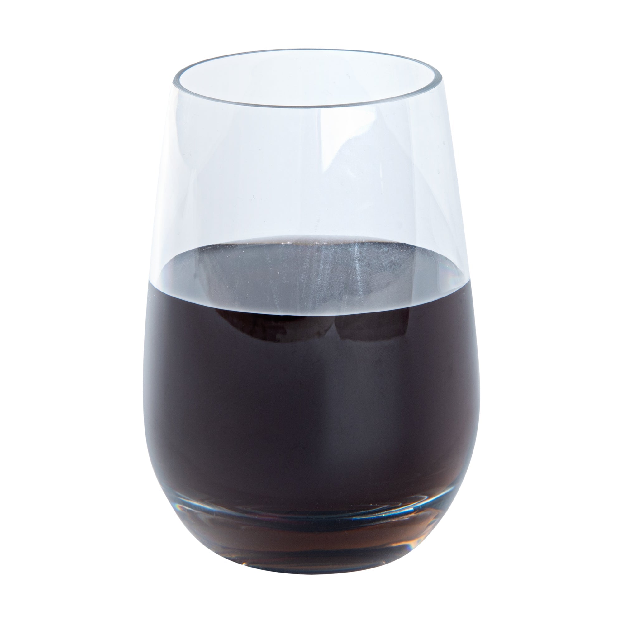 Bev Tek 17 oz Polycarbonate Stemless Wine Glass - 3 1/2" x 3 1/2" x 5" - 6 count box