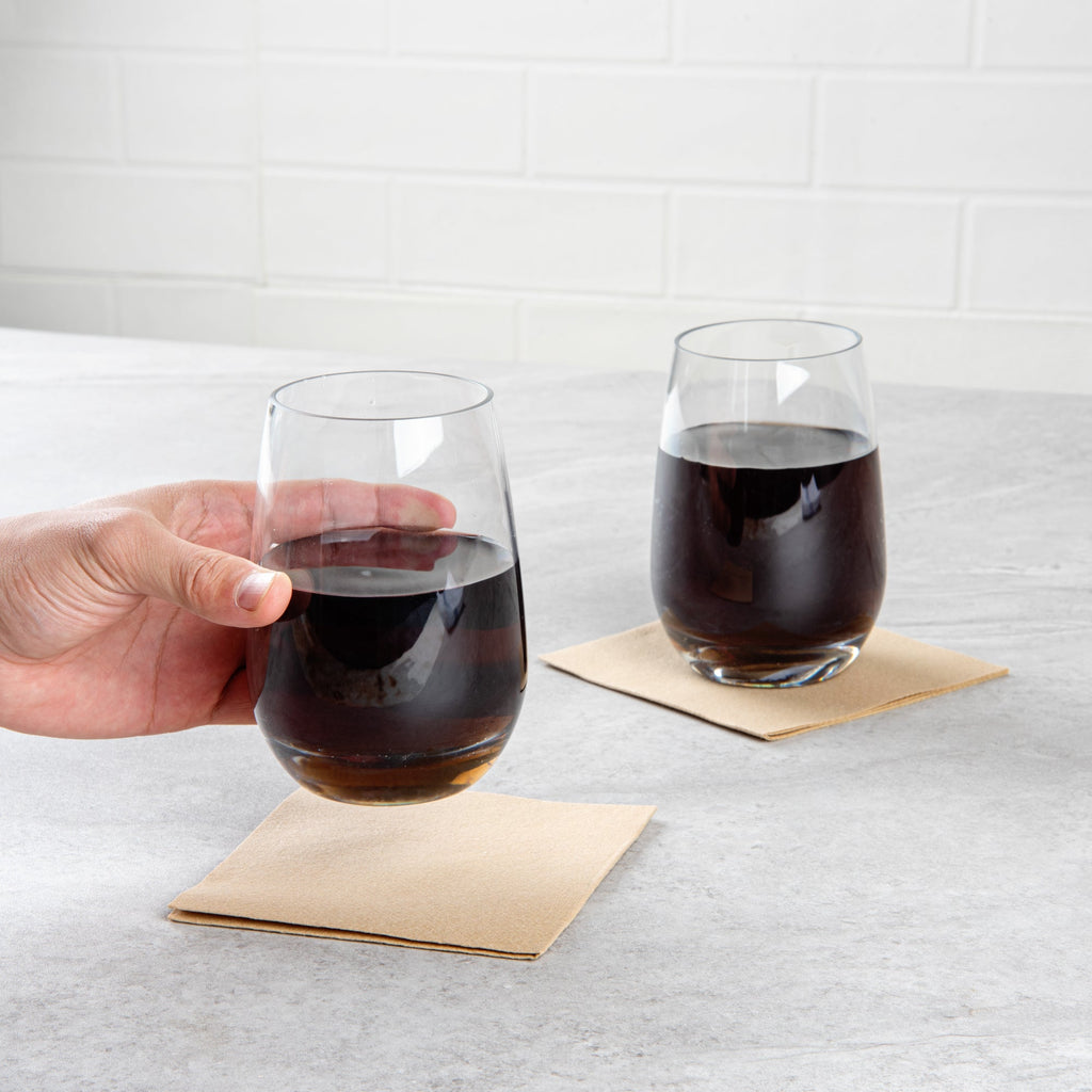 Bev Tek 17 oz Polycarbonate Stemless Wine Glass - 3 1/2" x 3 1/2" x 5" - 6 count box