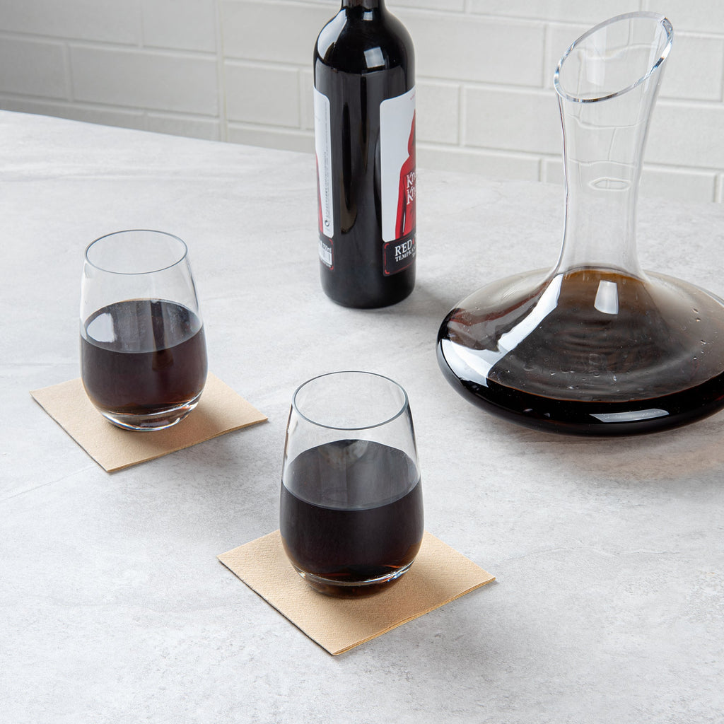 Bev Tek 17 oz Polycarbonate Stemless Wine Glass - 3 1/2" x 3 1/2" x 5" - 48 count box