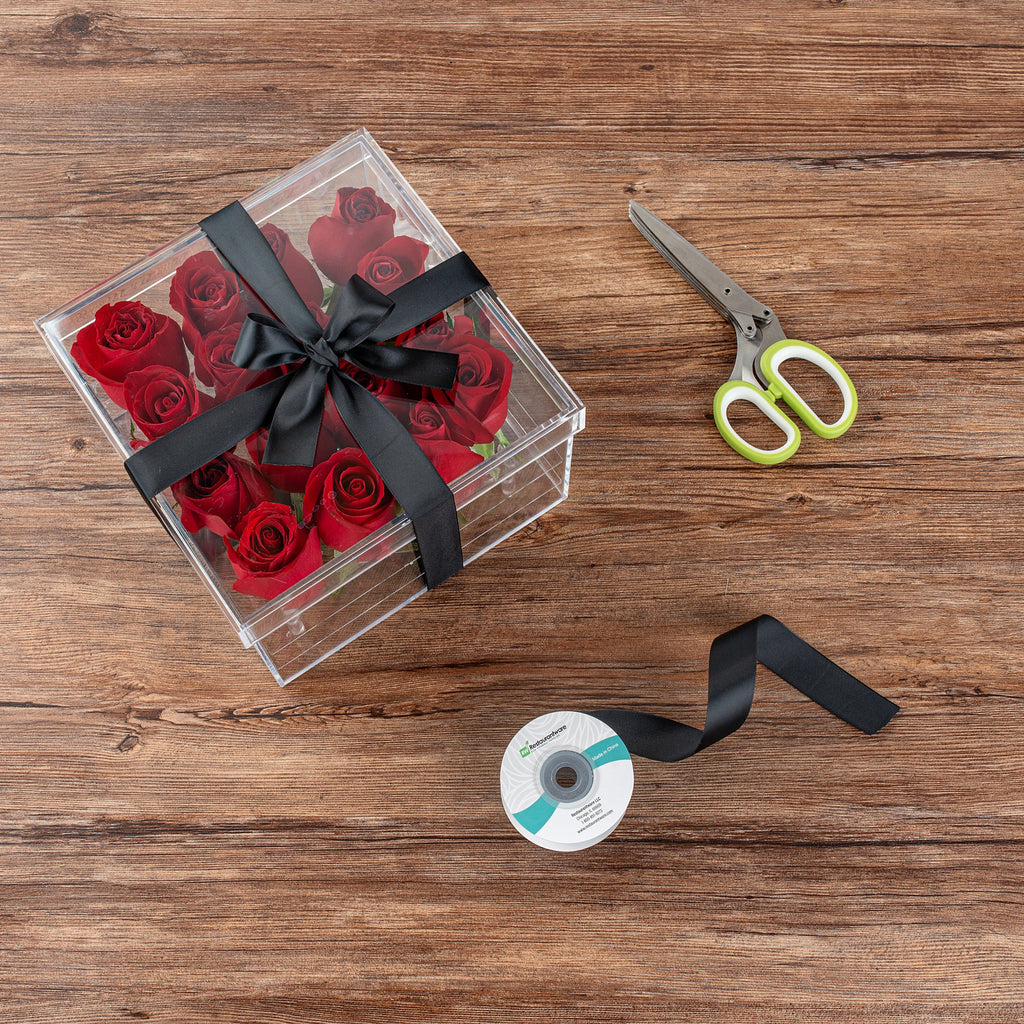 Gift Tek Black Polyester Satin Ribbon - Single Face - 1" x 10 yds - 1 count box