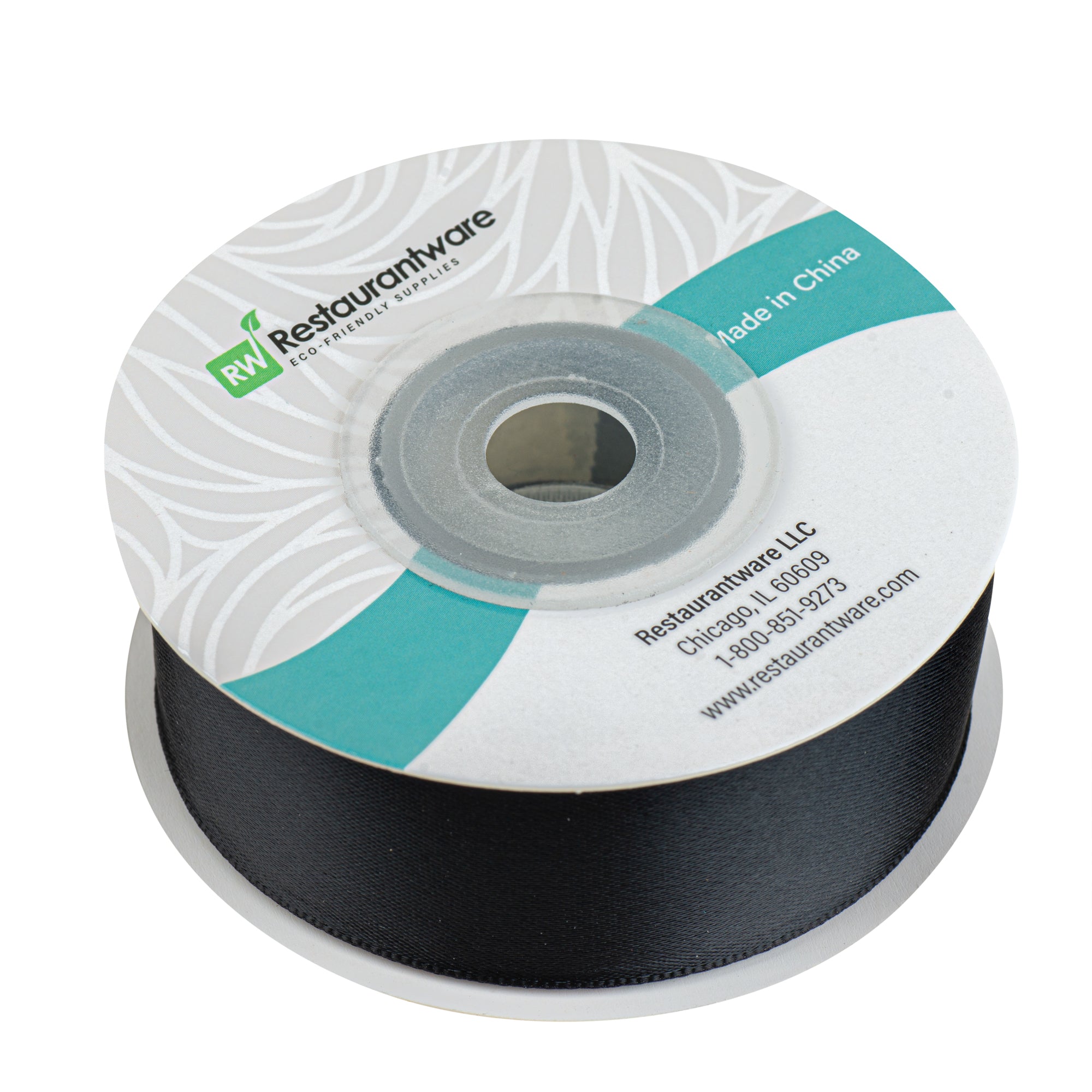 Gift Tek Black Polyester Satin Ribbon - Single Face - 1" x 10 yds - 10 count box