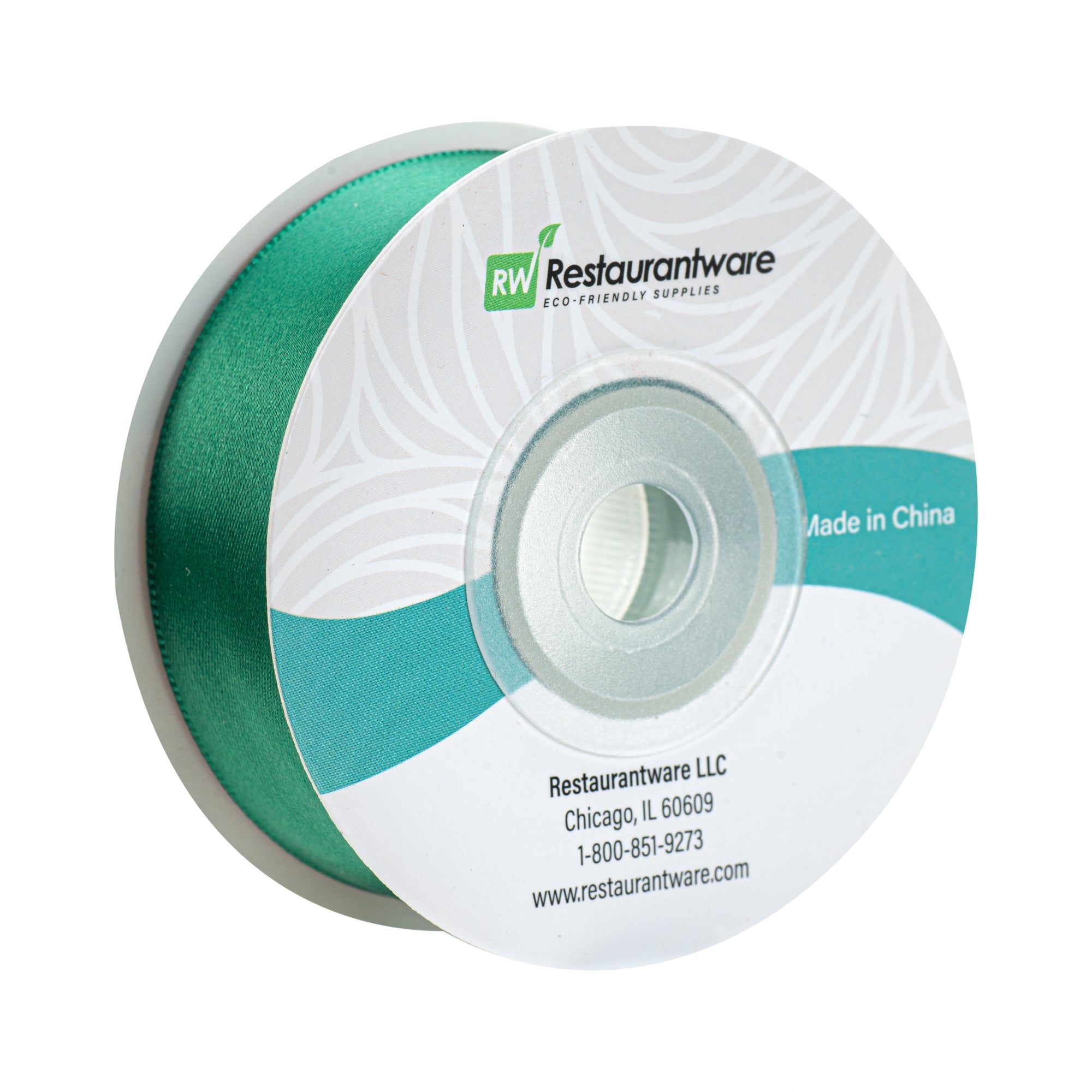 Gift Tek Forest Green Polyester Satin Ribbon - Single Face - 1" x 10 yds - 1 count box