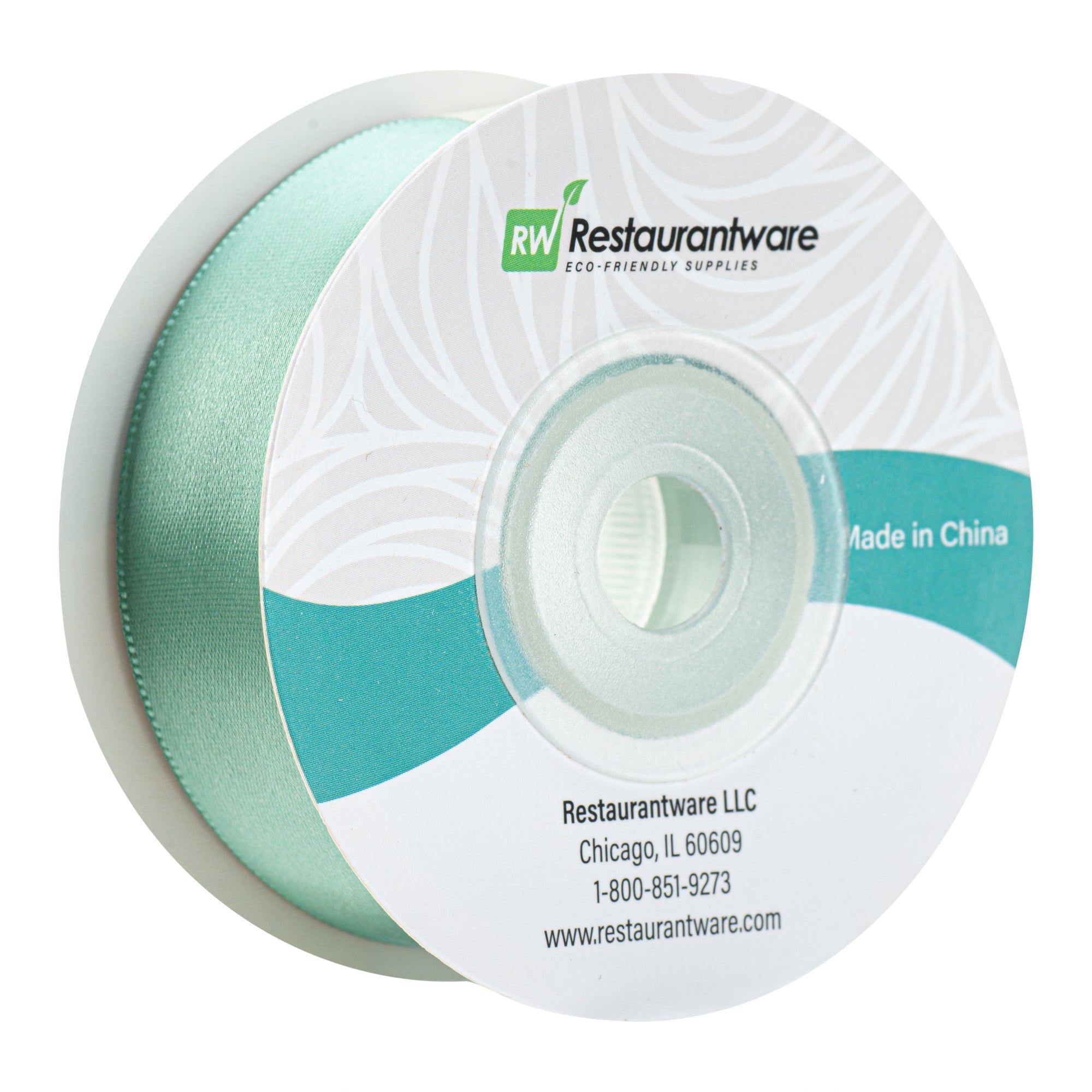 Gift Tek Dark Shale Green Polyester Satin Ribbon - Single Face - 1" x 10 yds - 1 count box