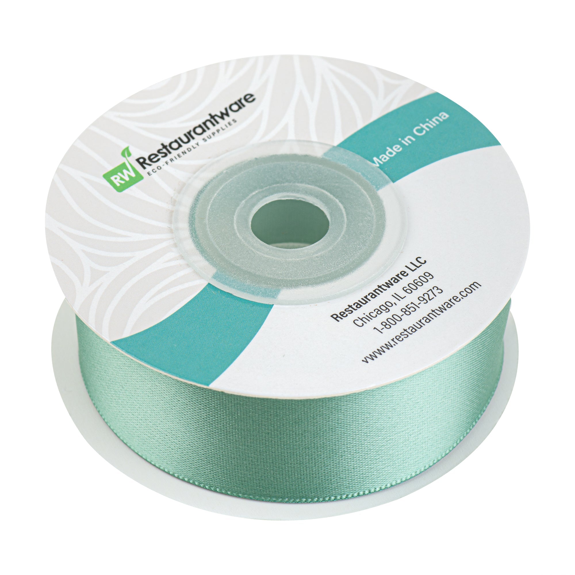 Gift Tek Dark Shale Green Polyester Satin Ribbon - Single Face - 1" x 10 yds - 10 count box