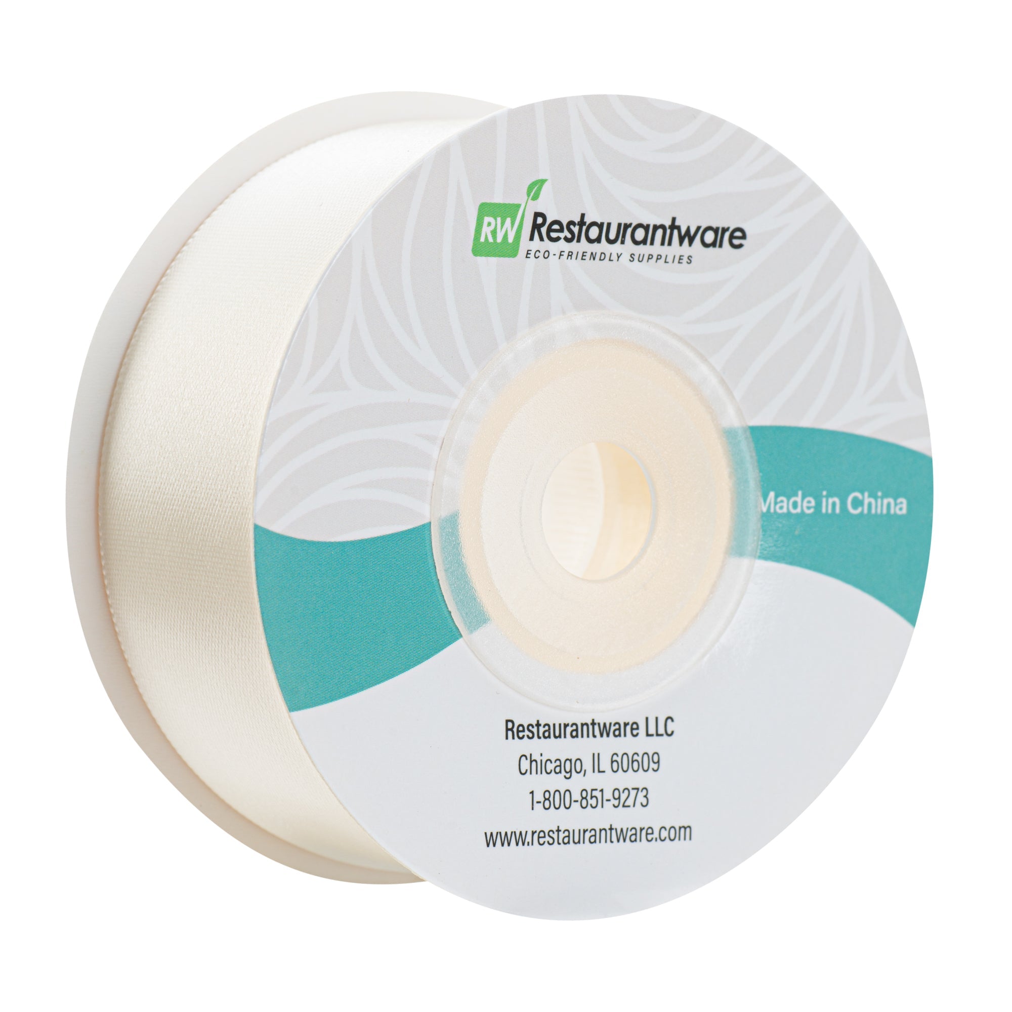 Gift Tek Ivory White Polyester Satin Ribbon - Single Face - 1" x 10 yds - 1 count box