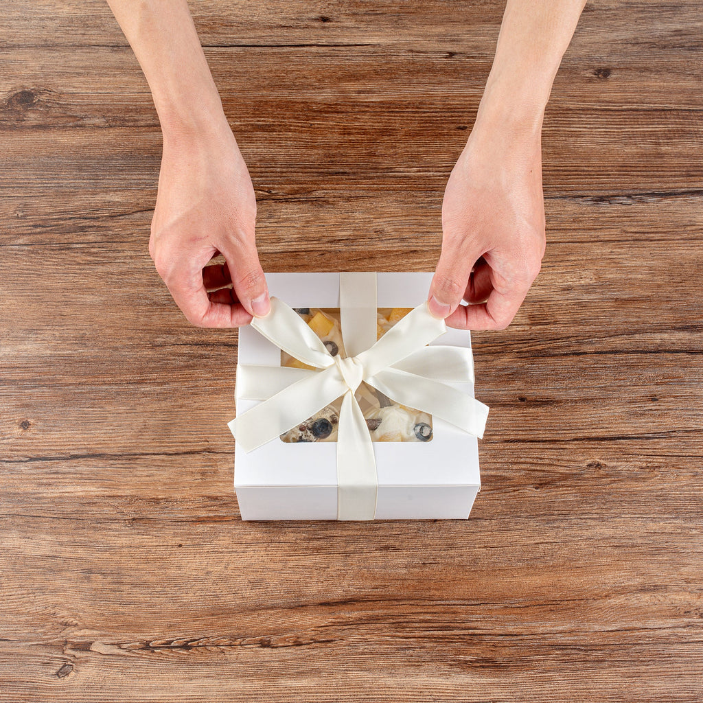 Gift Tek Ivory White Polyester Satin Ribbon - Single Face - 1" x 10 yds - 1 count box