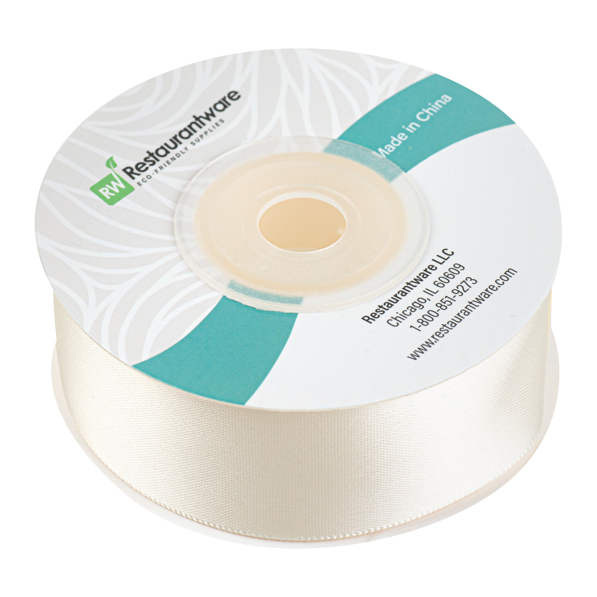 Gift Tek Ivory White Polyester Satin Ribbon - Single Face - 1" x 10 yds - 10 count box