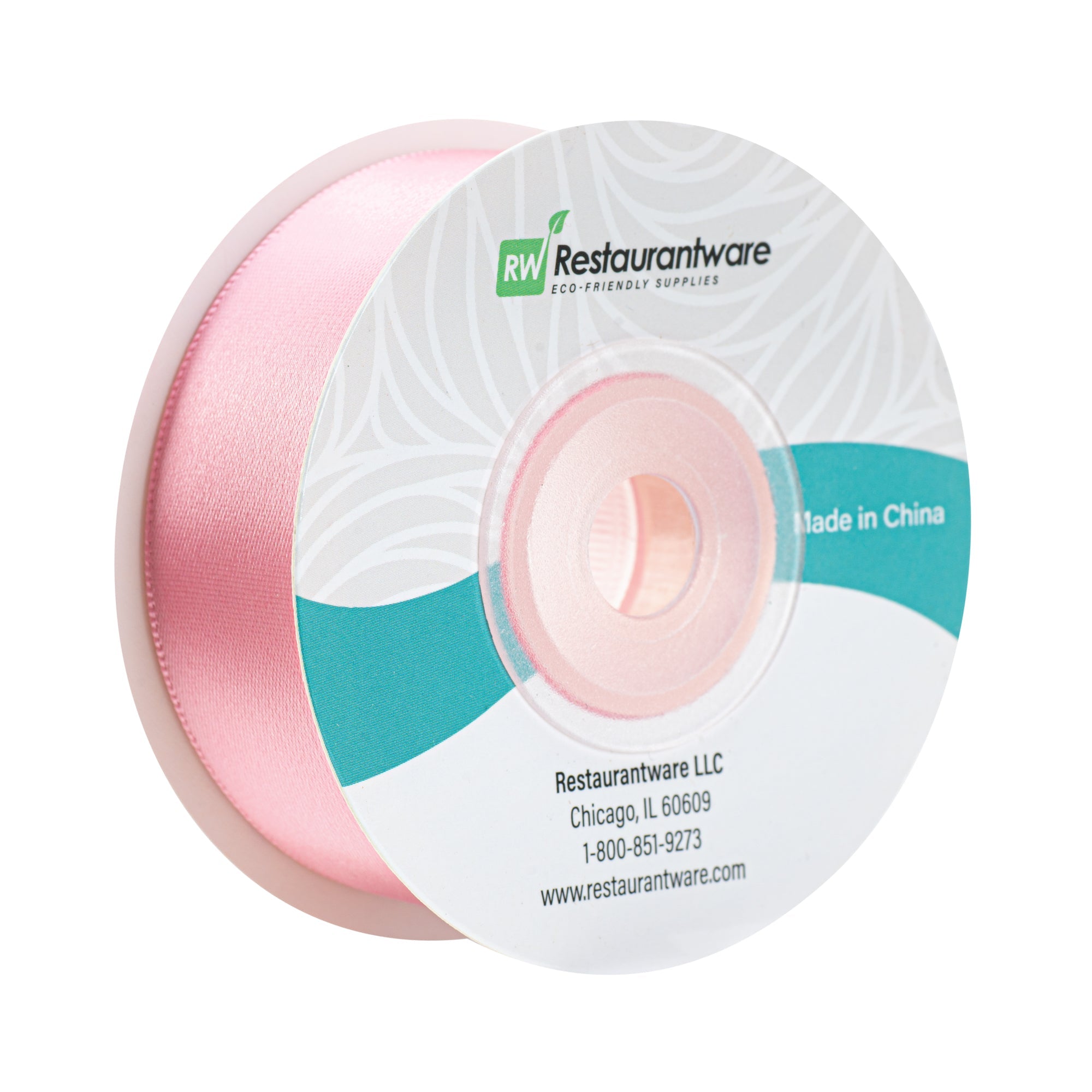 Gift Tek Pink Polyester Satin Ribbon - Single Face - 1" x 10 yds - 1 count box