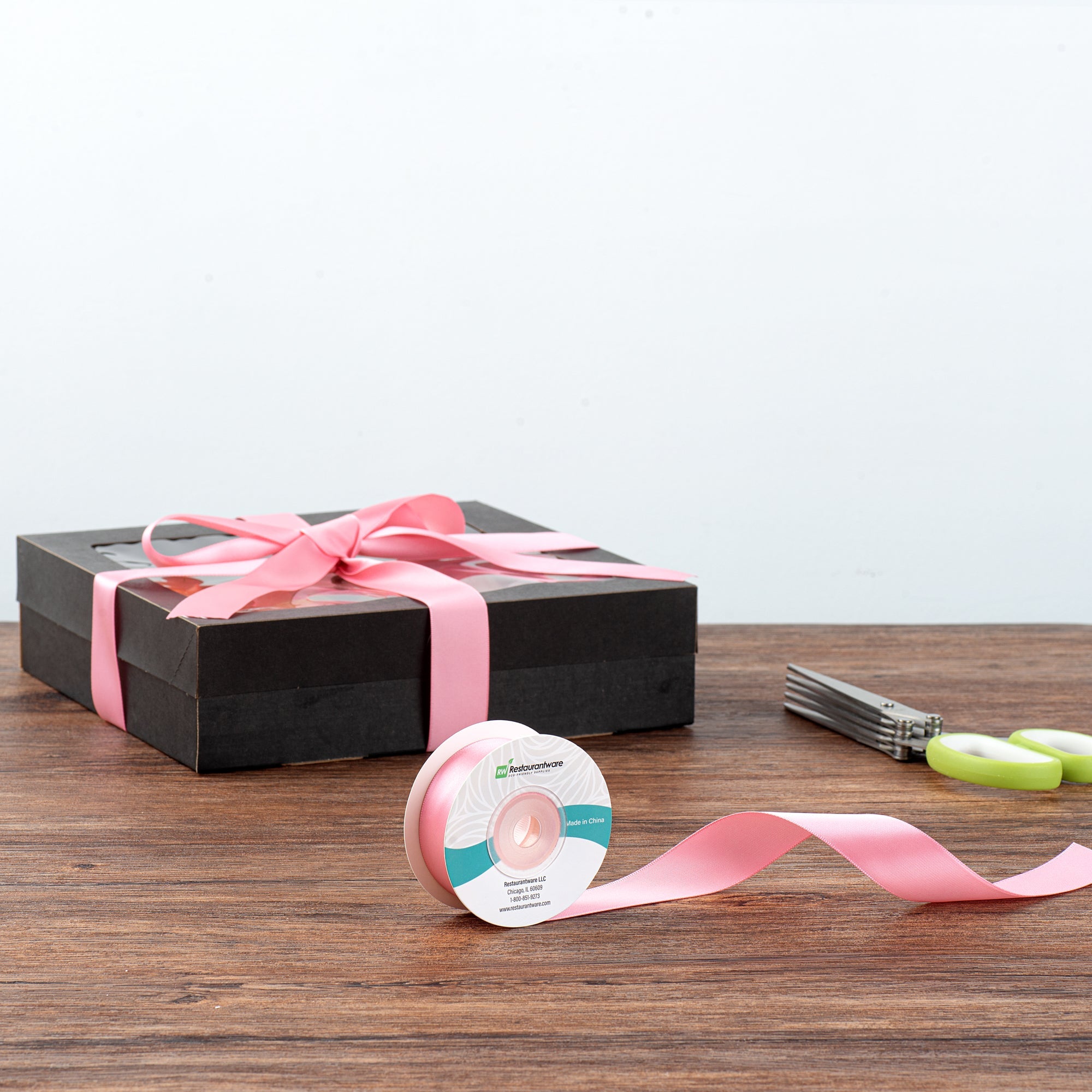 Gift Tek Pink Polyester Satin Ribbon - Single Face - 1" x 10 yds - 1 count box