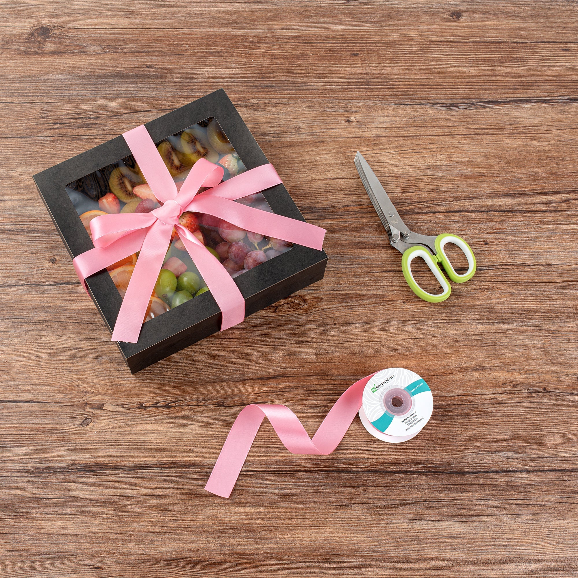 Gift Tek Pink Polyester Satin Ribbon - Single Face - 1" x 10 yds - 1 count box