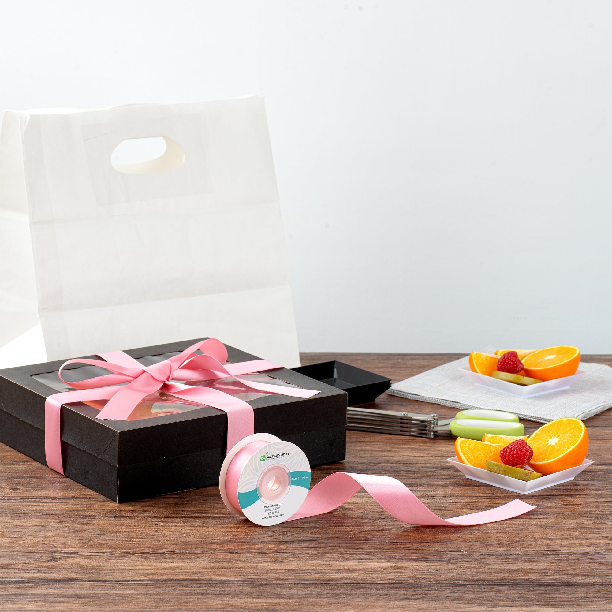 Gift Tek Pink Polyester Satin Ribbon - Single Face - 1" x 10 yds - 1 count box