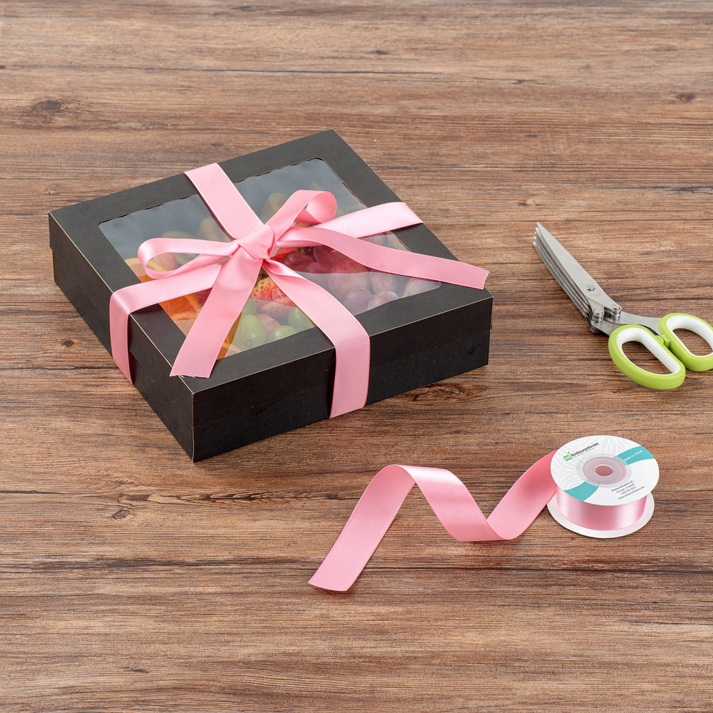 Gift Tek Pink Polyester Satin Ribbon - Single Face - 1" x 10 yds - 10 count box