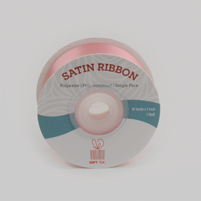 Gift Tek Pink Polyester Satin Ribbon - Single Face - 1" x 10 yds - 10 count box