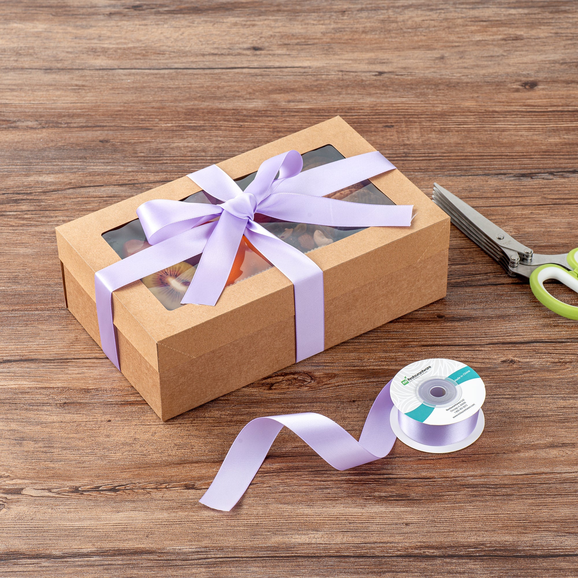 Gift Tek Orchid Purple Polyester Satin Ribbon - Single Face - 1" x 10 yds - 1 count box