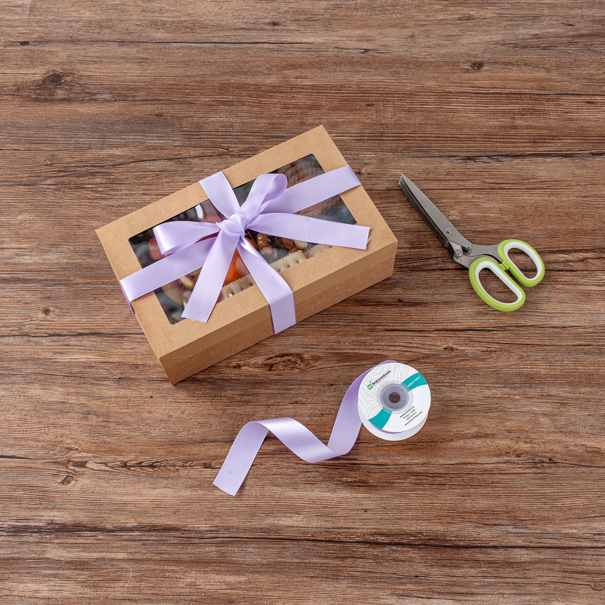 Gift Tek Orchid Purple Polyester Satin Ribbon - Single Face - 1" x 10 yds - 1 count box