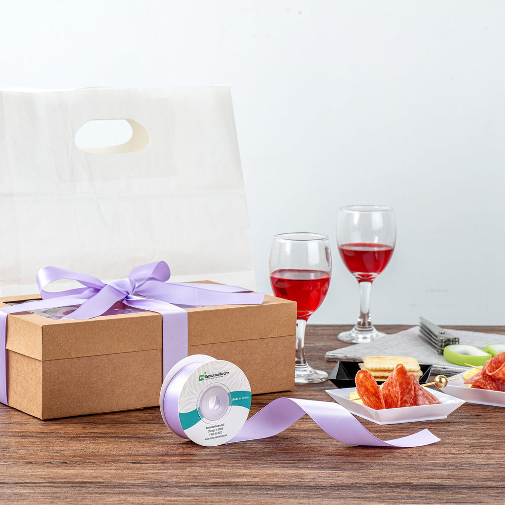 Gift Tek Orchid Purple Polyester Satin Ribbon - Single Face - 1" x 10 yds - 1 count box