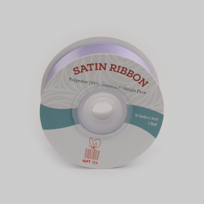 Gift Tek Orchid Purple Polyester Satin Ribbon - Single Face - 1" x 10 yds - 10 count box