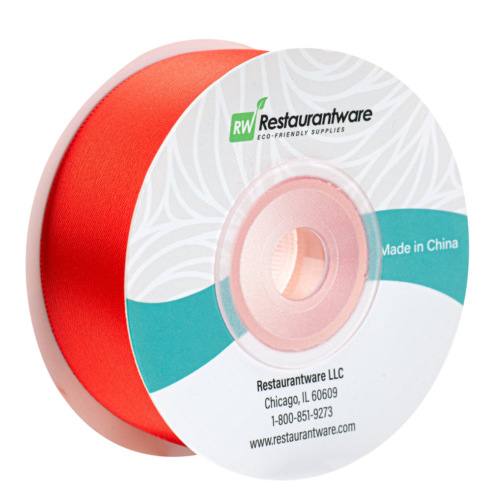 Gift Tek Red Polyester Satin Ribbon - Single Face - 1" x 10 yds - 1 count box