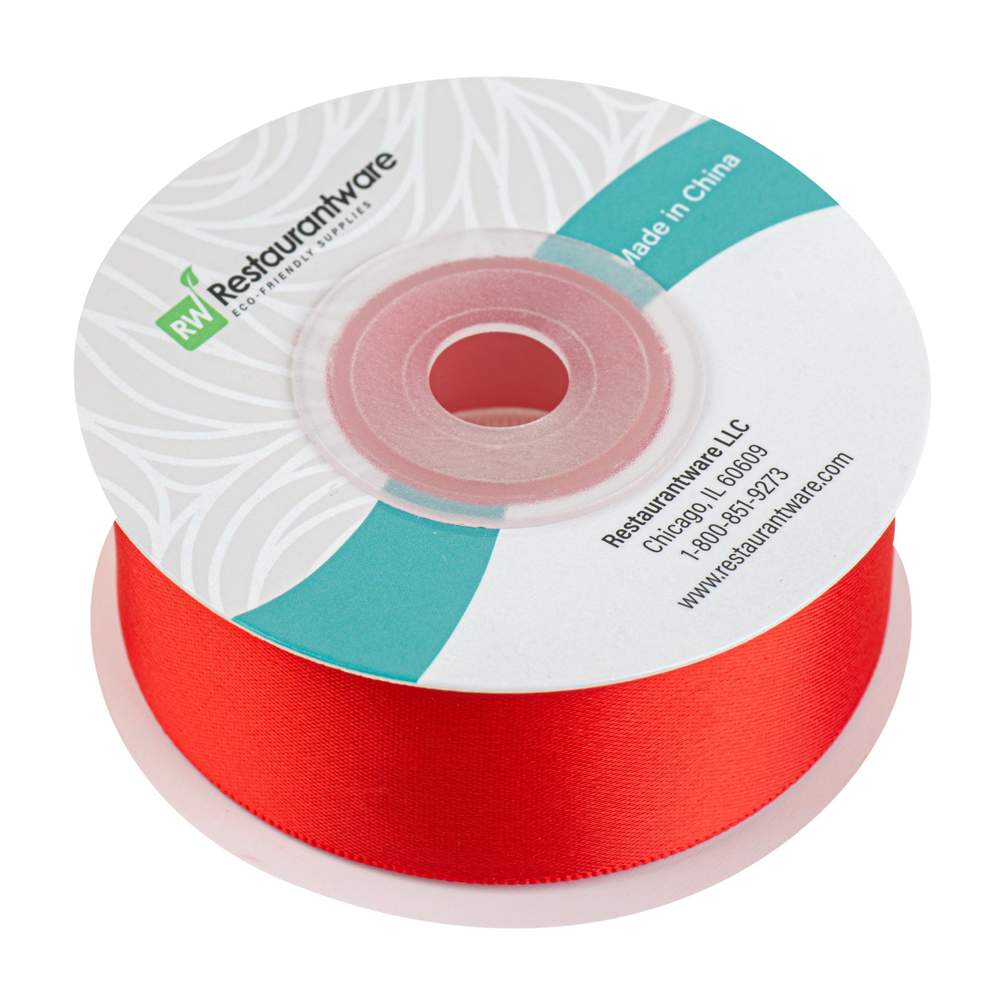 Gift Tek Red Polyester Satin Ribbon - Single Face - 1" x 10 yds - 1 count box