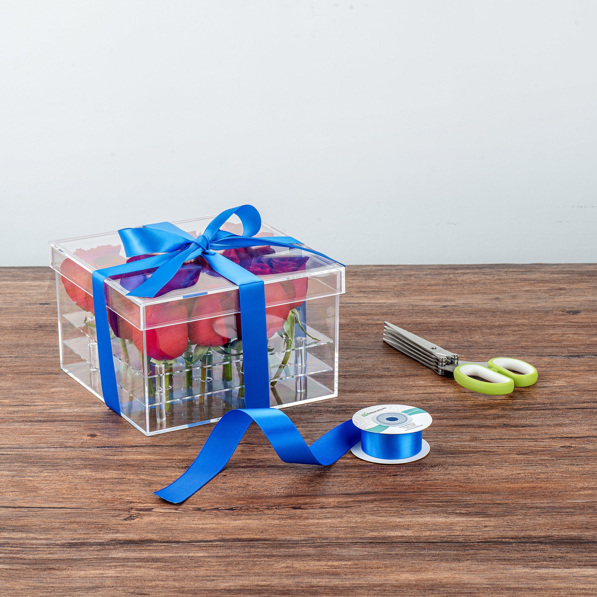 Gift Tek Royal Blue Polyester Satin Ribbon - Single Face - 1" x 10 yds - 1 count box
