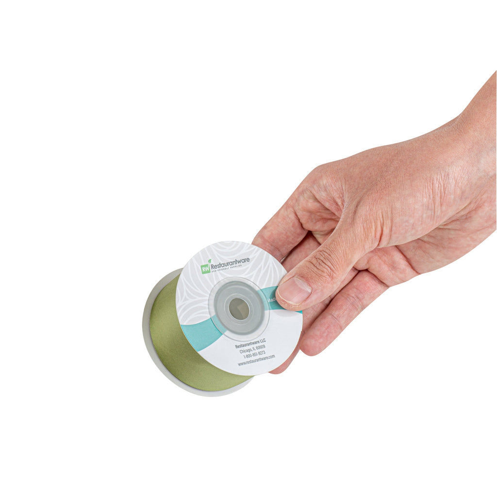 Gift Tek Spring Moss Green Polyester Satin Ribbon - Single Face - 1" x 10 yds - 10 count box