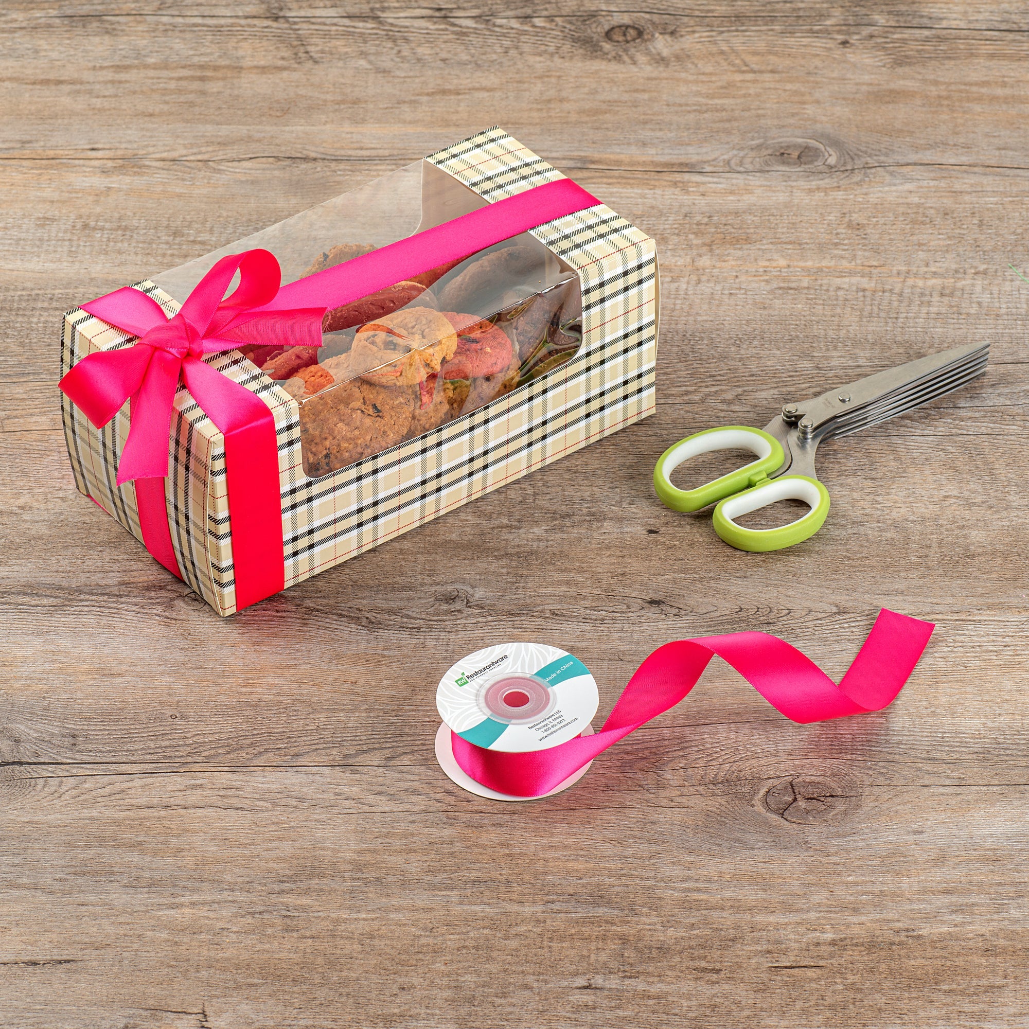 Gift Tek Shocking Pink Polyester Satin Ribbon - Single Face - 1" x 10 yds - 10 count box