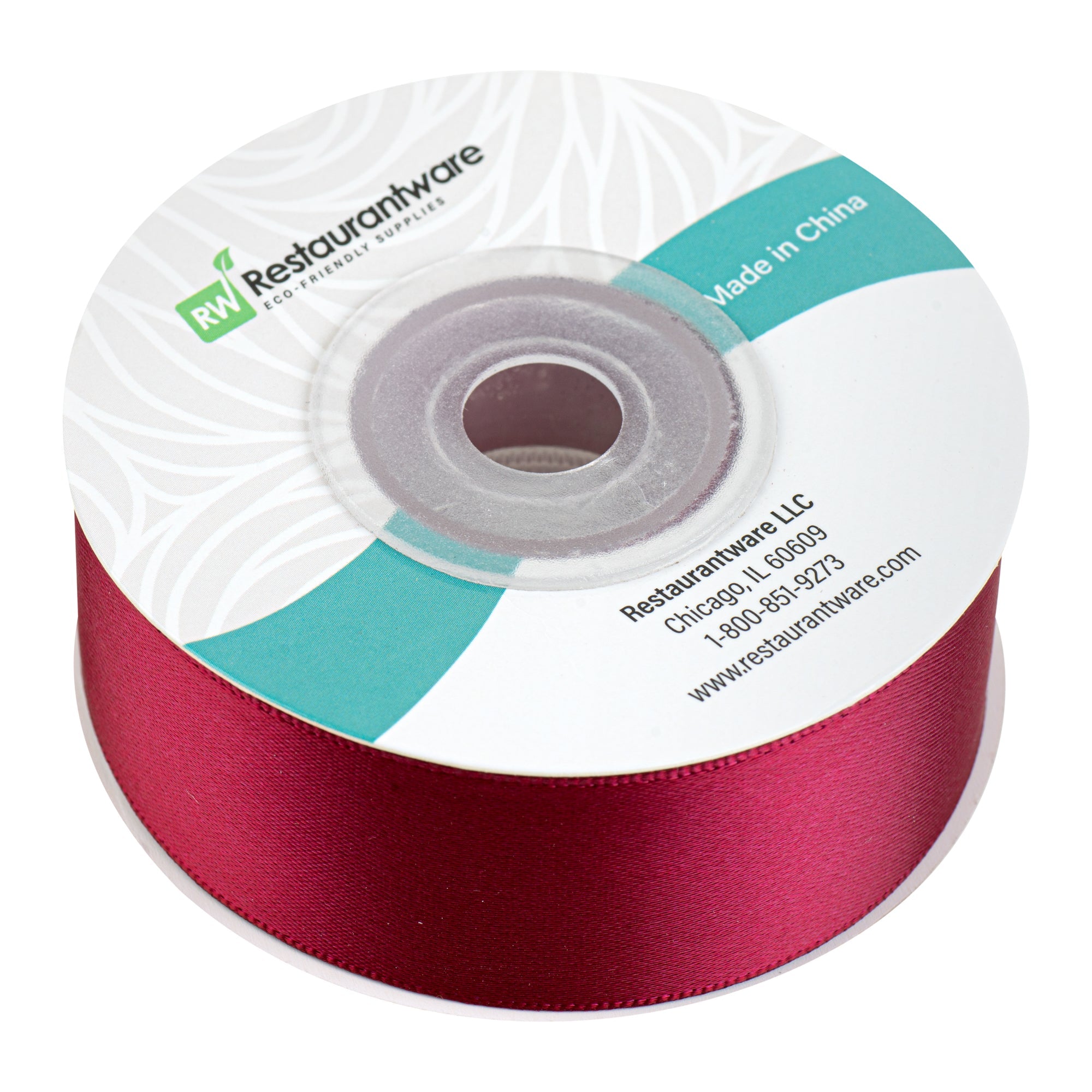 Gift Tek Sherry Red Polyester Satin Ribbon - Single Face - 1" x 10 yds - 1 count box