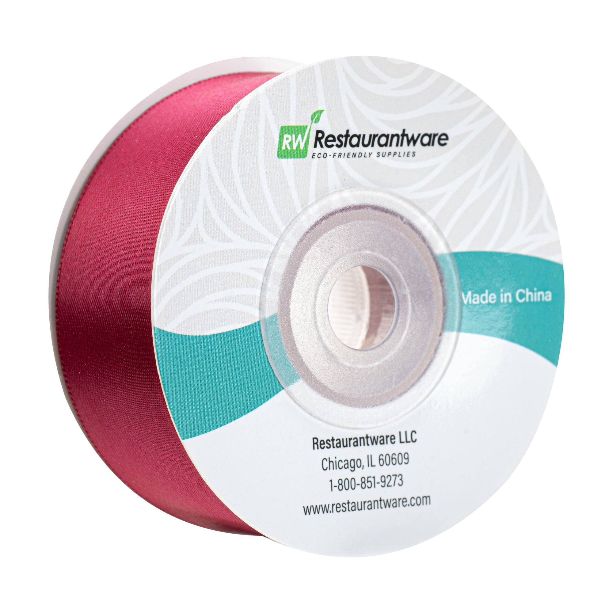 Gift Tek Sherry Red Polyester Satin Ribbon - Single Face - 1" x 10 yds - 10 count box