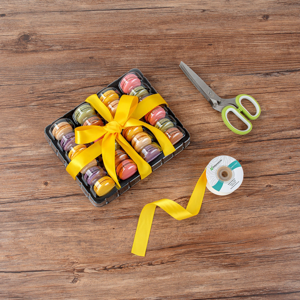 Gift Tek Yellow Polyester Satin Ribbon - Single Face - 1" x 10 yds - 1 count box