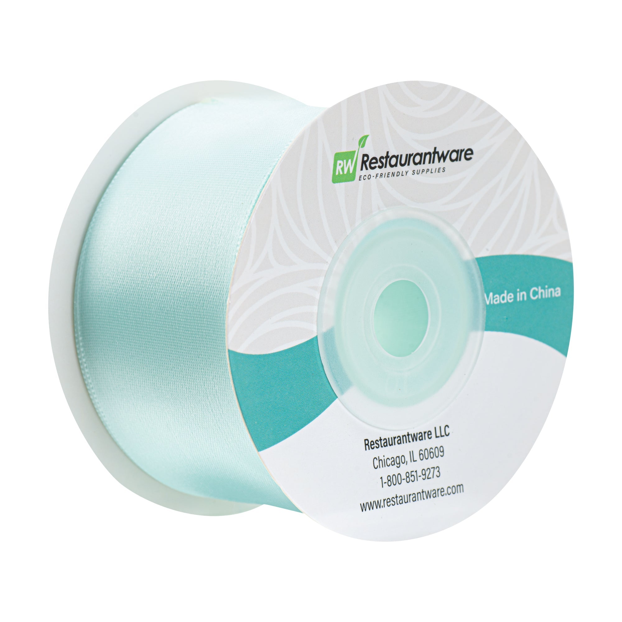 Gift Tek Aqua Blue Polyester Satin Ribbon - Single Face - 1 1/2" x 10 yds - 1 count box