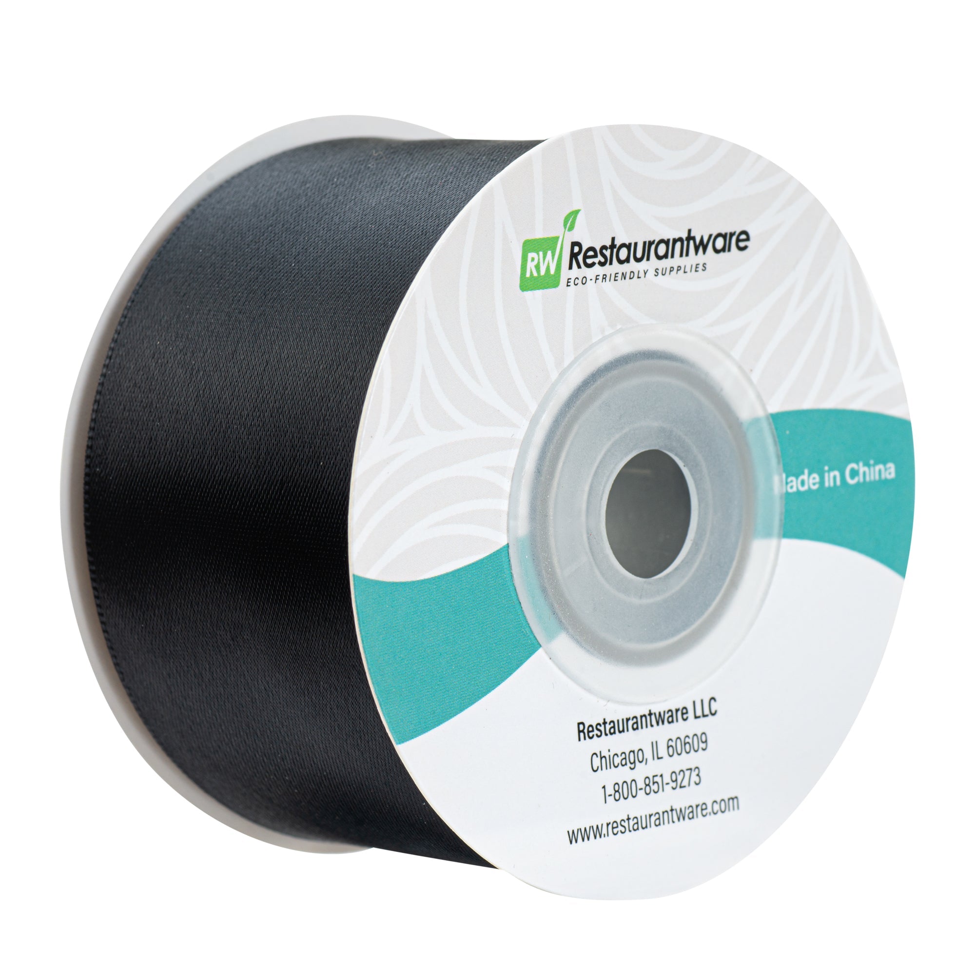 Gift Tek Black Polyester Satin Ribbon - Single Face - 1 1/2" x 10 yds - 10 count box