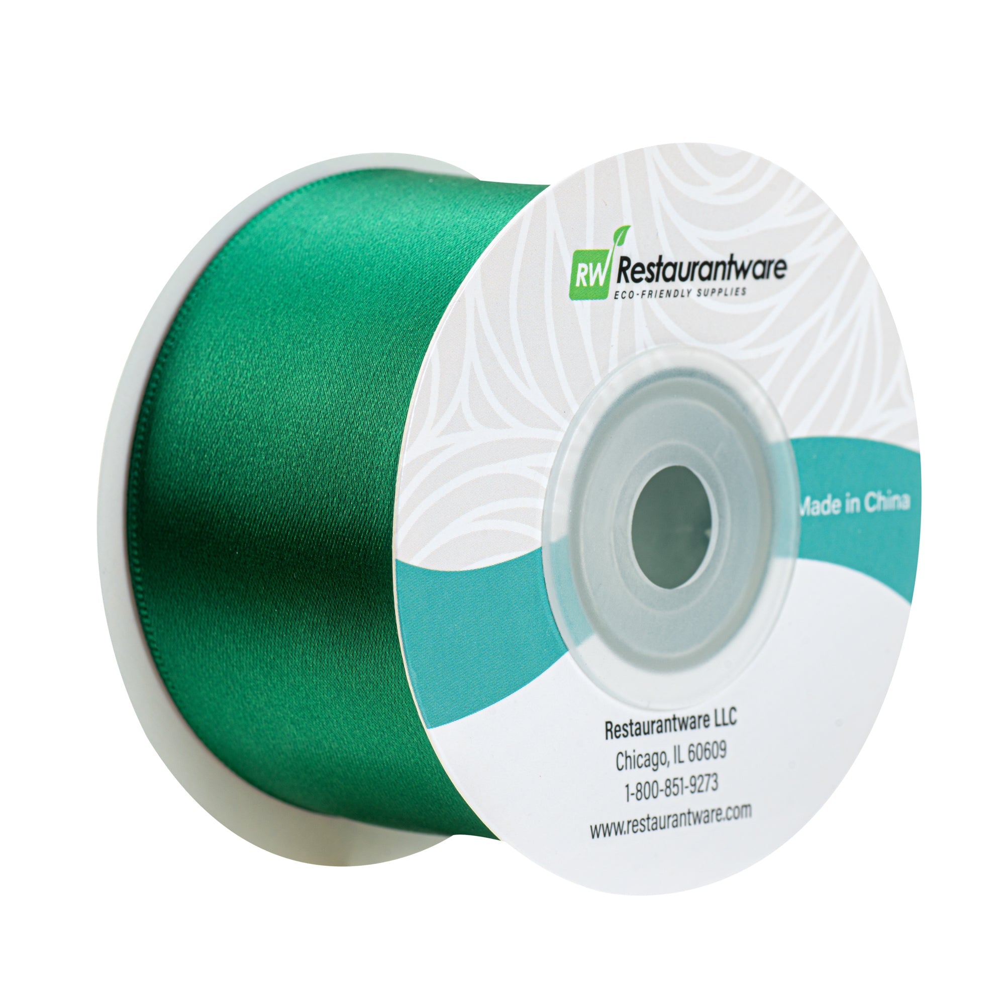 Gift Tek Forest Green Polyester Satin Ribbon - Single Face - 1 1/2" x 10 yds - 1 count box