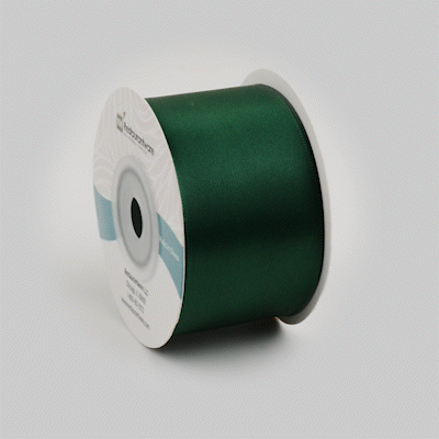 Gift Tek Forest Green Polyester Satin Ribbon - Single Face - 1 1/2" x 10 yds - 10 count box