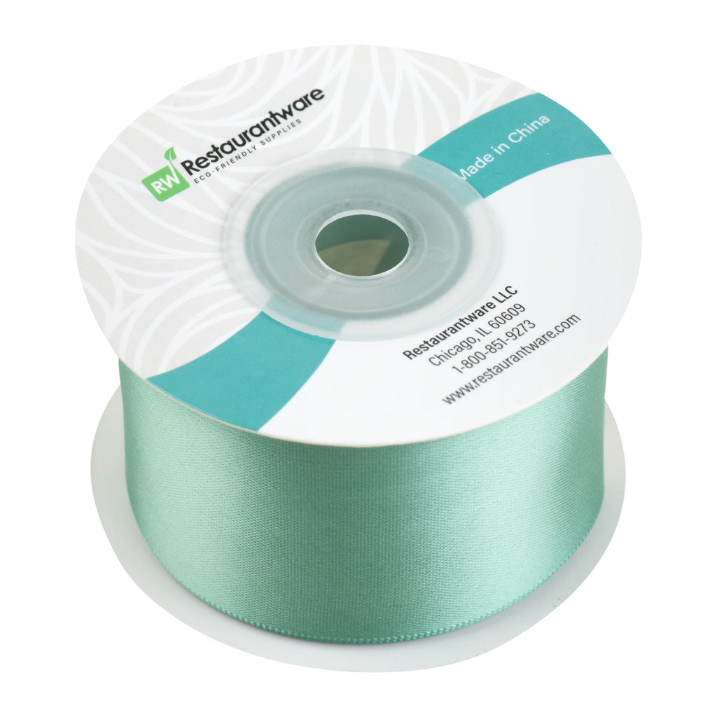Gift Tek Dark Shale Green Polyester Satin Ribbon - Single Face - 1 1/2" x 10 yds - 10 count box