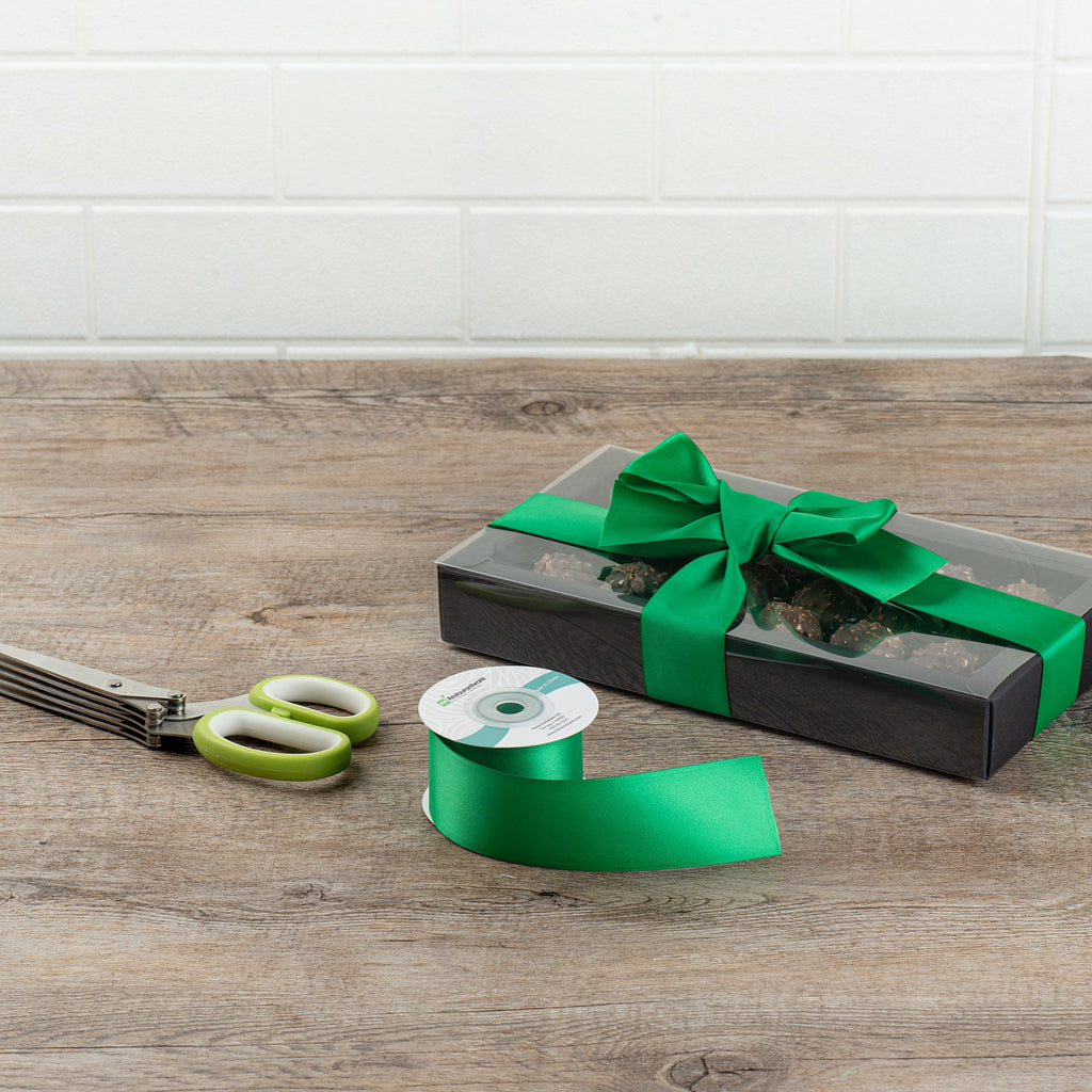 Gift Tek Emerald Green Polyester Satin Ribbon - Single Face - 1 1/2" x 10 yds - 1 count box